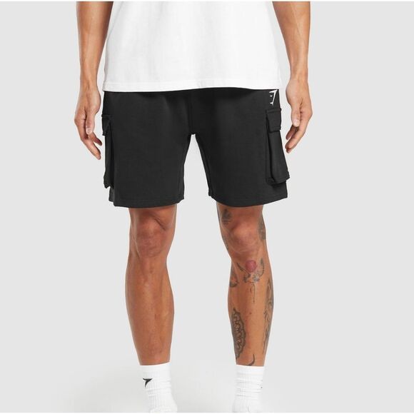 Gynshark Crest Cargo Shorts Size L Black NWT in‎ packaging - Picture 1 of 8